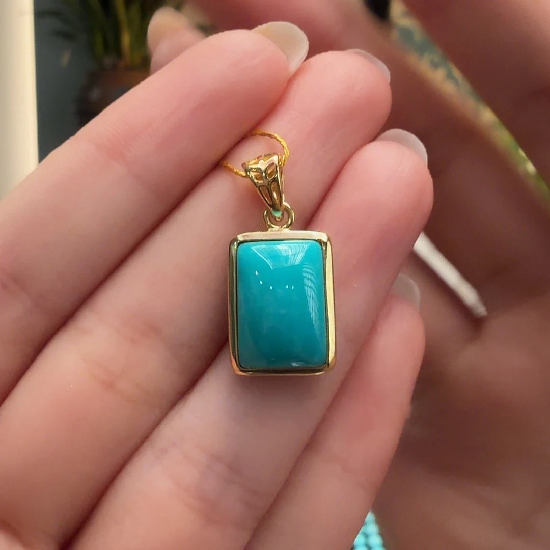 绿松石银S925镶嵌颈饰