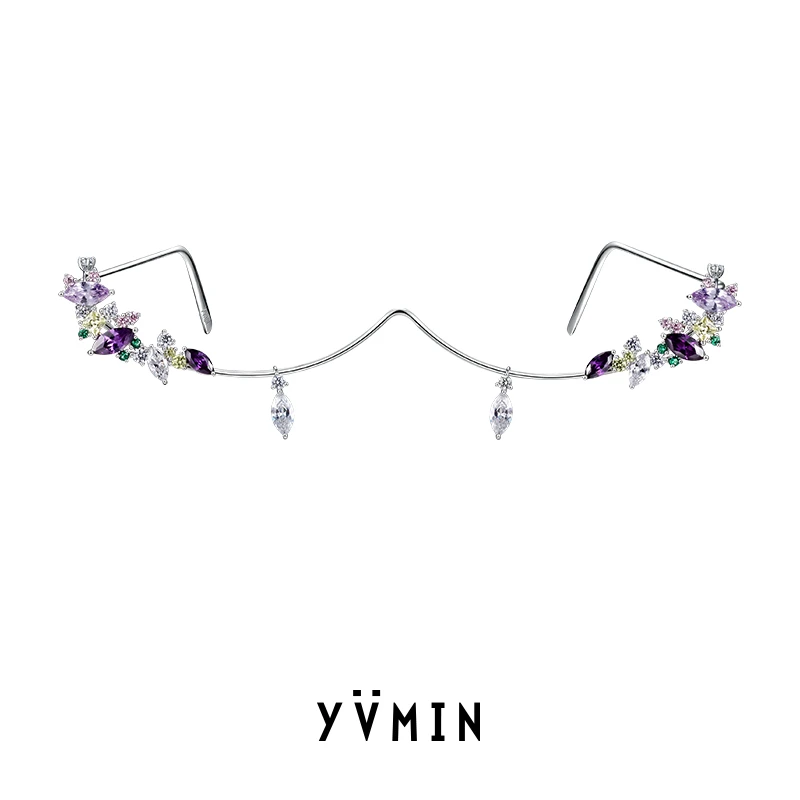 YVMIN/尤目电子女孩花园锆石装饰眼镜