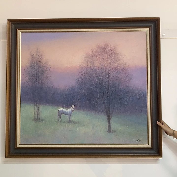 干***学油画白马油画艺术作品