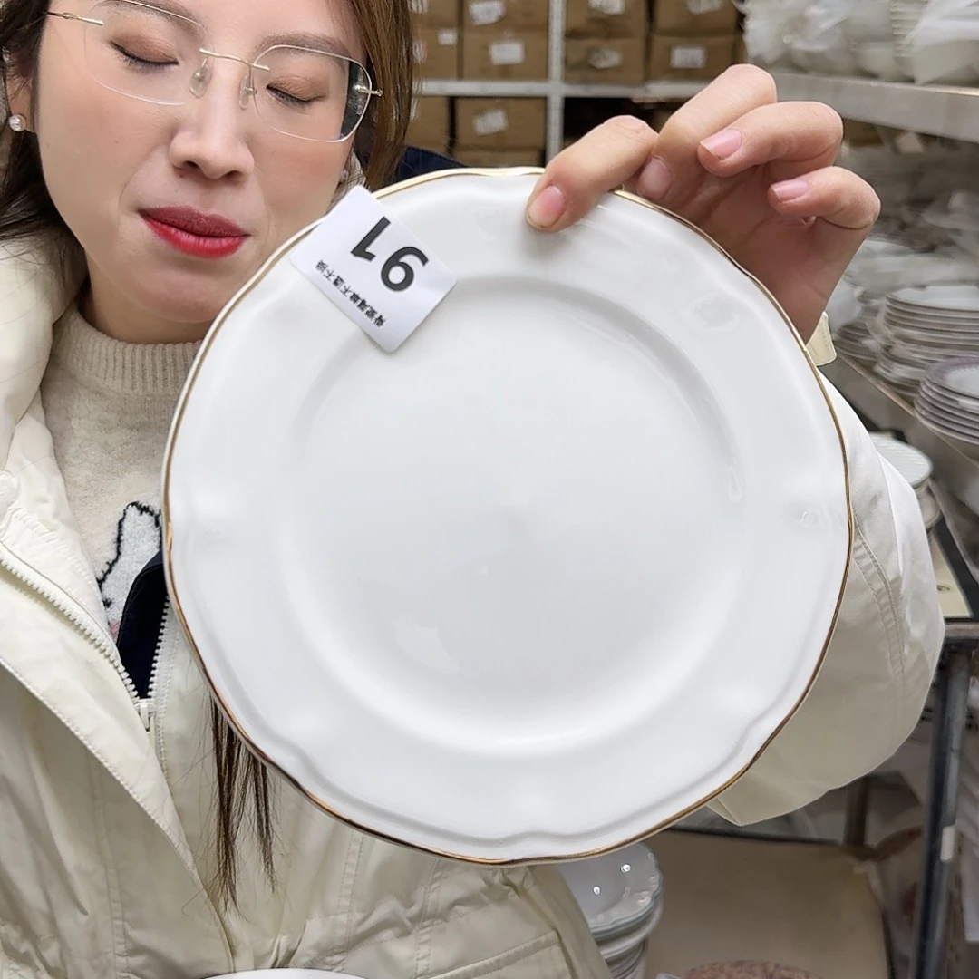 骨瓷骨瓷8英寸20cm平盘一只外贸骨瓷瑕疵品不忒不还 39米包邮