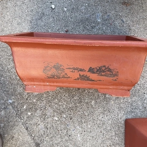 紫砂宜兴紫砂花盆32红马槽