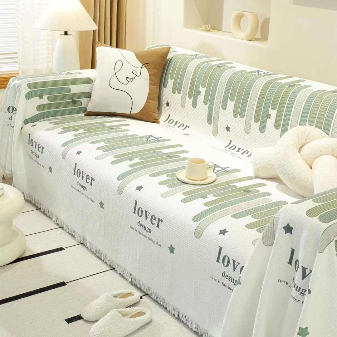 布艺沙发垫简约防滑防猫弹力通用型ins条纹全盖盖布巾