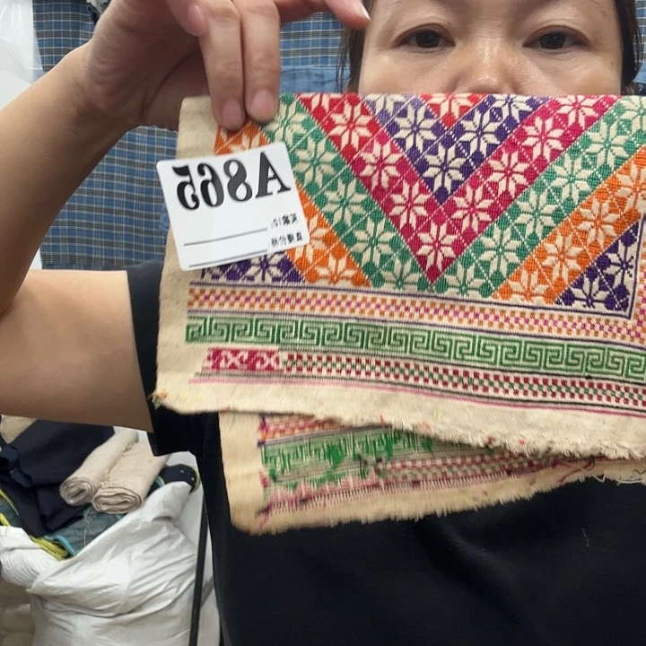 南****乳胶棉手工老丝线绣片