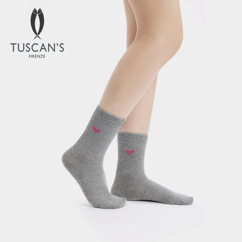 TUSCAN'S CREATIONS不分色中筒薄款心形春秋季刺绣女袜子时代双鱼