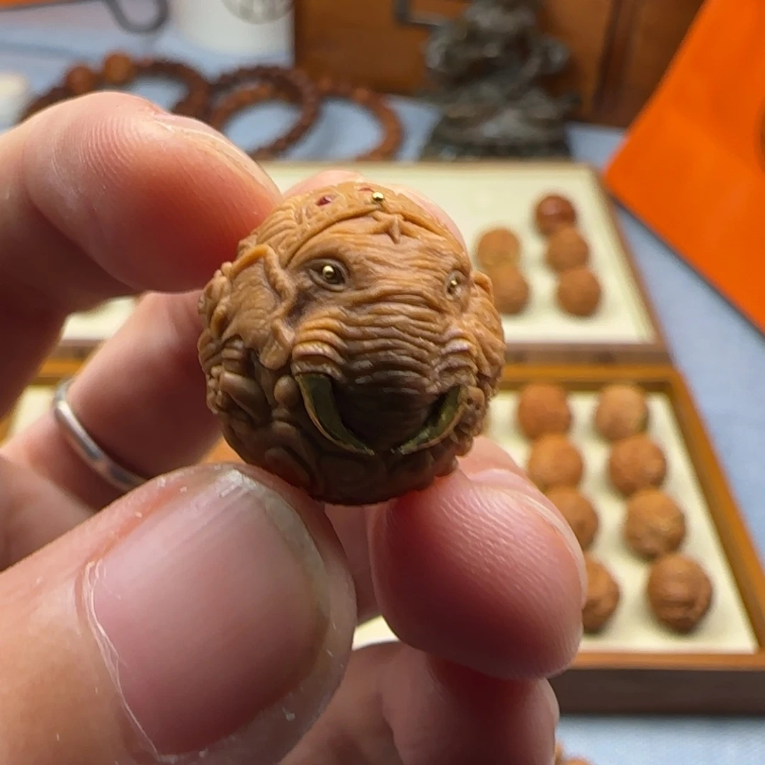 猴头核桃吊坠象神达摩