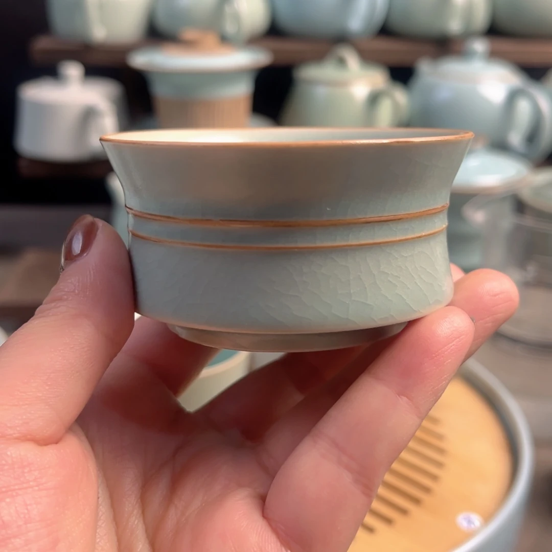 摆件陶瓷仿古釉马蹄杯原矿