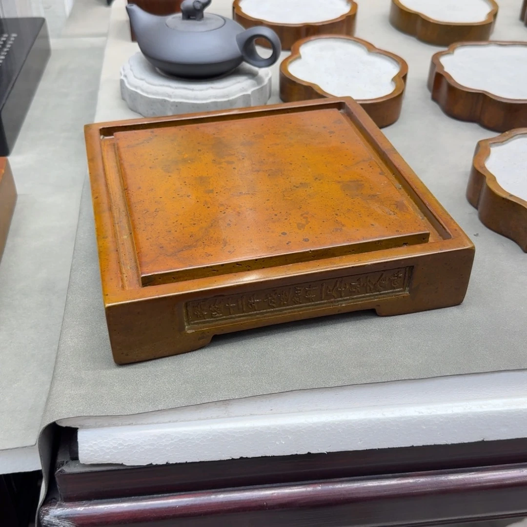 砖雕24x24 老料金砖茶盘大漆满工