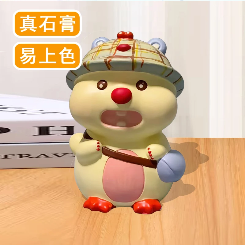 露比小海狸石膏娃娃大号手工涂色存钱罐儿彩绘diy涂鸦玩具涂色
