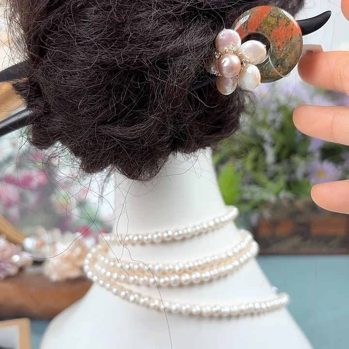 淡水珍珠发饰未镶嵌