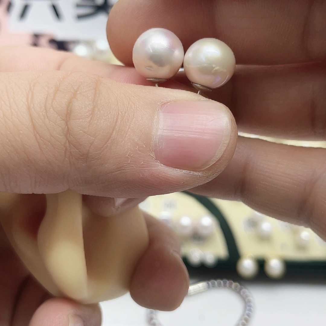 W***享耳饰淡水珍珠银S925镶嵌