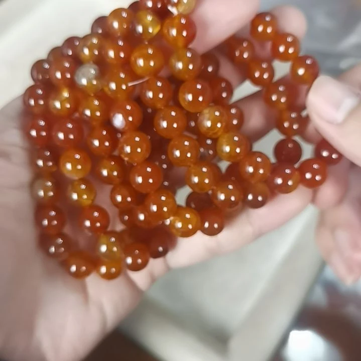 玛瑙/玉髓手链合金10mm圆珠