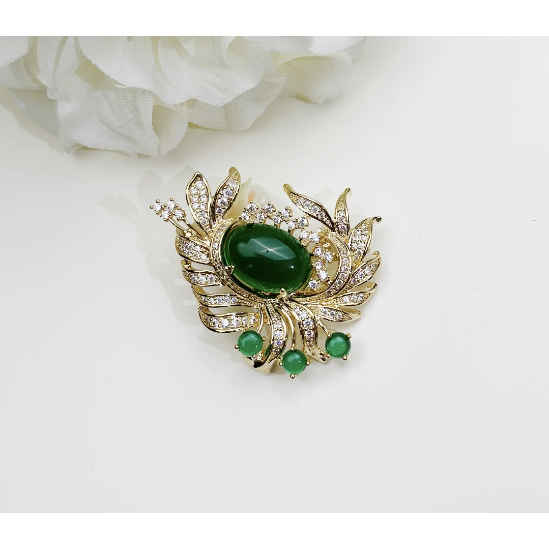 铜合金合成锆石胸针 HY1608精致小髓心胸针