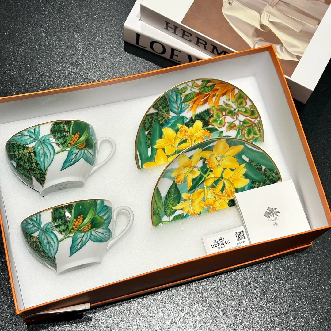 全新未使用 Hermes/爱马仕  Passifolia热带雨林 茶杯与杯碟