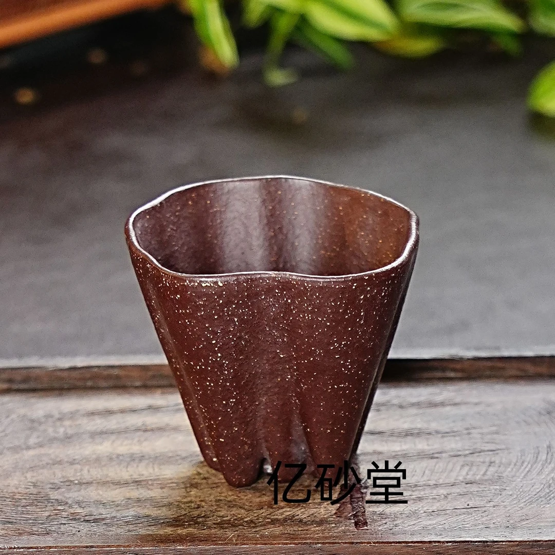 【3045筋纹禅杯】宜兴原矿紫砂手工拍打禅字筋纹杯 主人杯