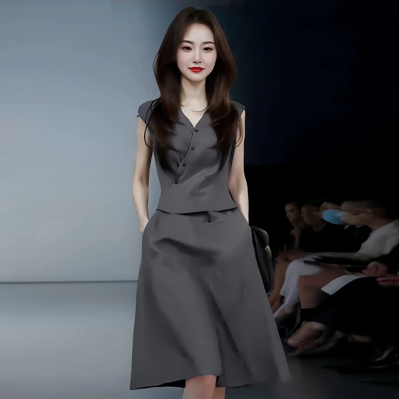 法式时尚高级感套装女2025年夏季新款小个子显瘦上衣半身裙两件套