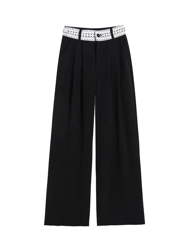 “都市蕾境”重工设计西装裤2025夏季新款百搭直筒裤8819