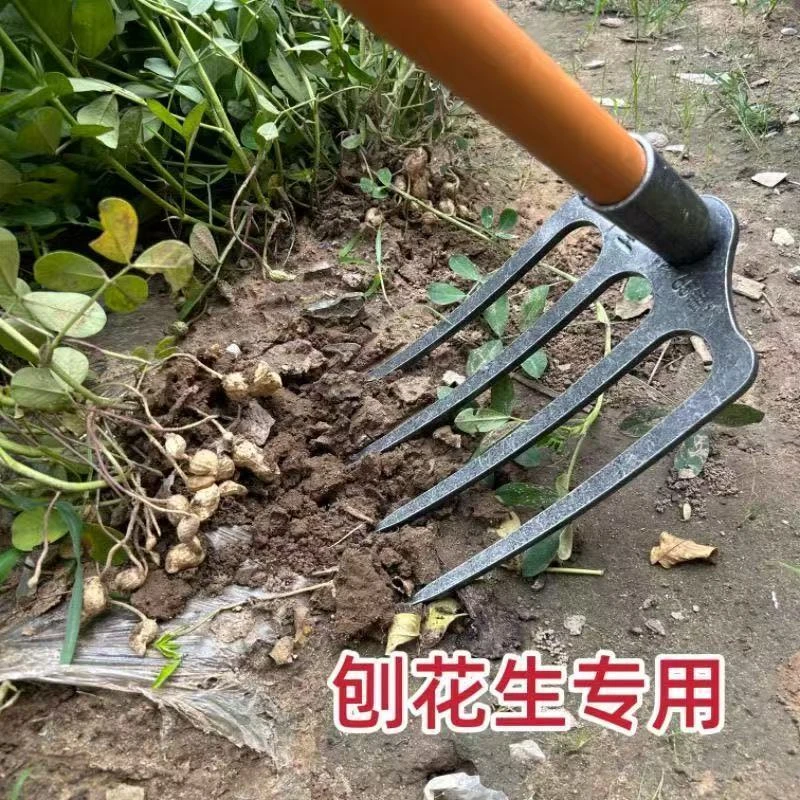 65锰钢特厚全钢多齿耙子翻地松土镐刨花生土豆农业工具