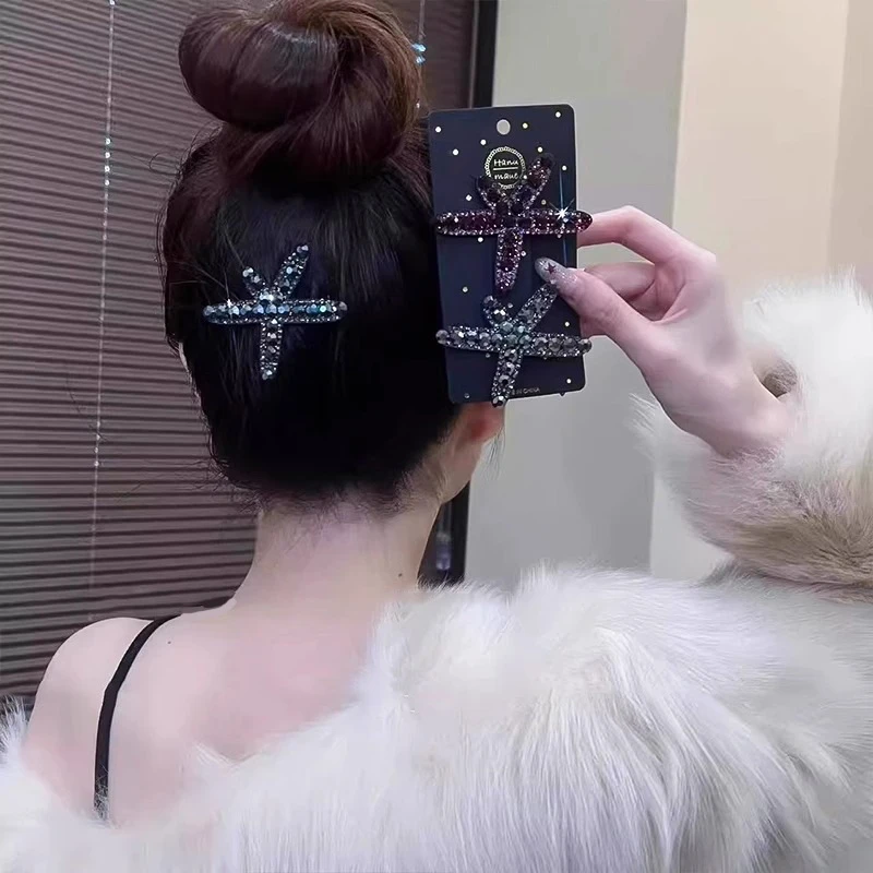 2025新款海星鸭嘴夹女边夹发夹时尚刘海夹气质发饰韩版手部防护