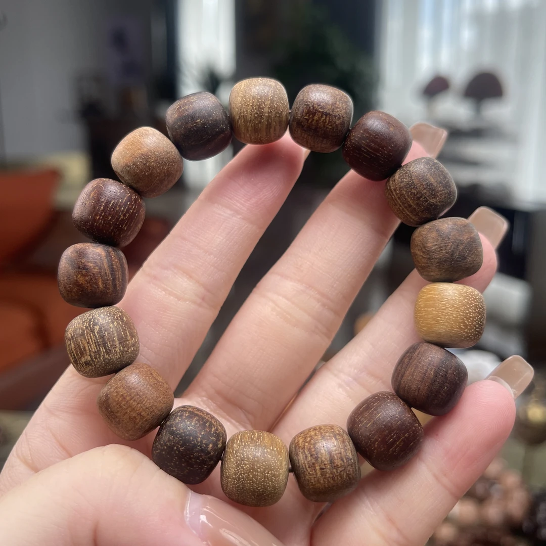 （粗抛多宝）巴布亚贡木满油脂老型12×13单圈手串多样性发其一