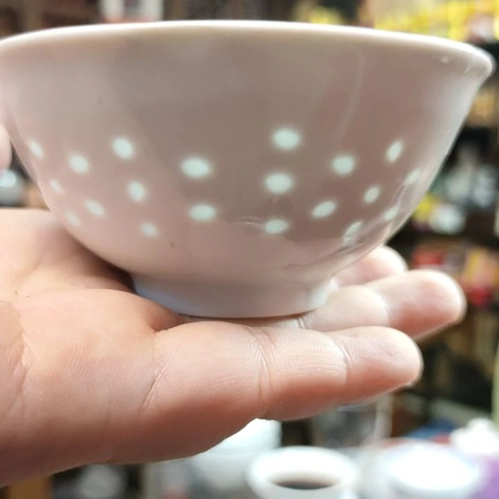 钢化玻璃白色金龙杯八十年代