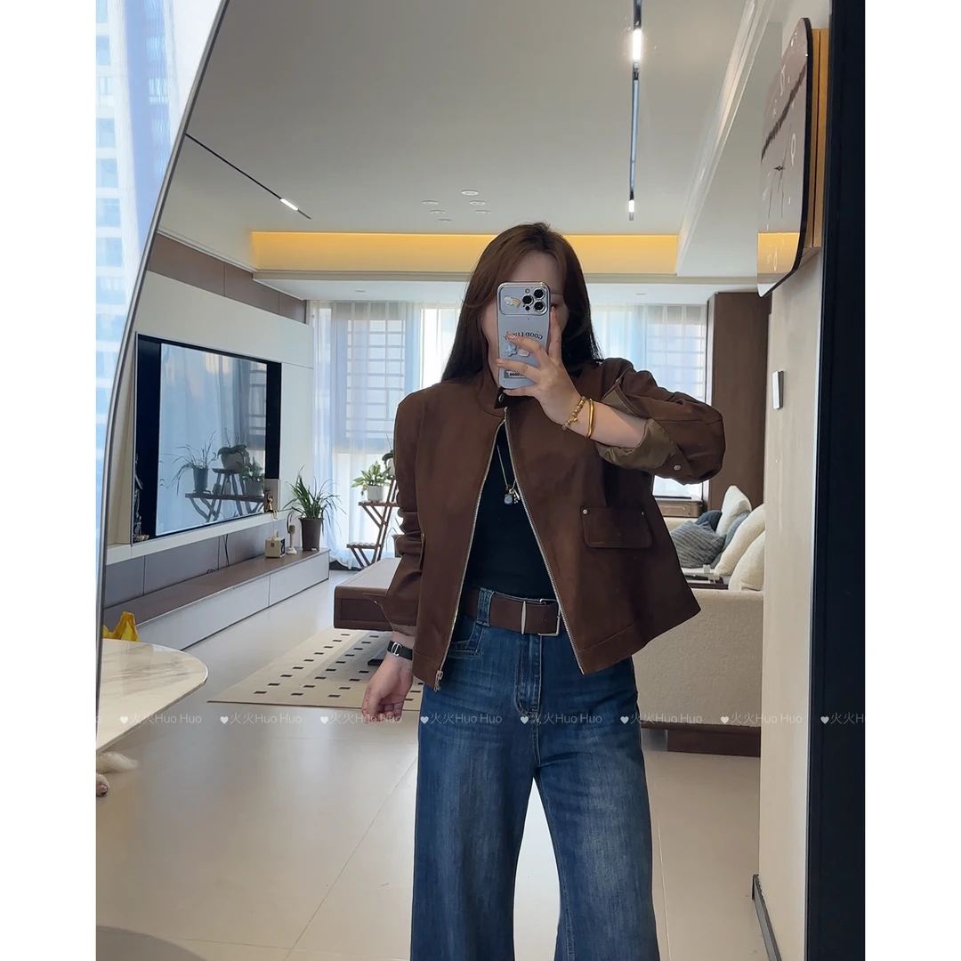 胖MM新款美拉德皮绒夹克短外套2025秋季百搭显瘦高级感机车服