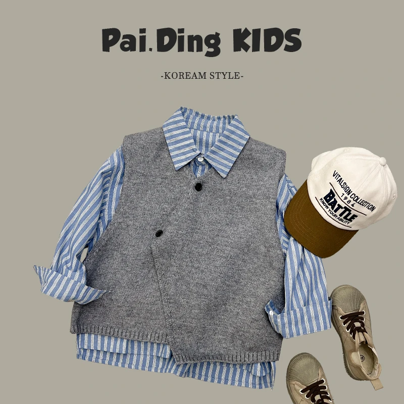 【小首尔】现货-qc5秋装儿童时尚休闲宽松针织马甲SJ4364