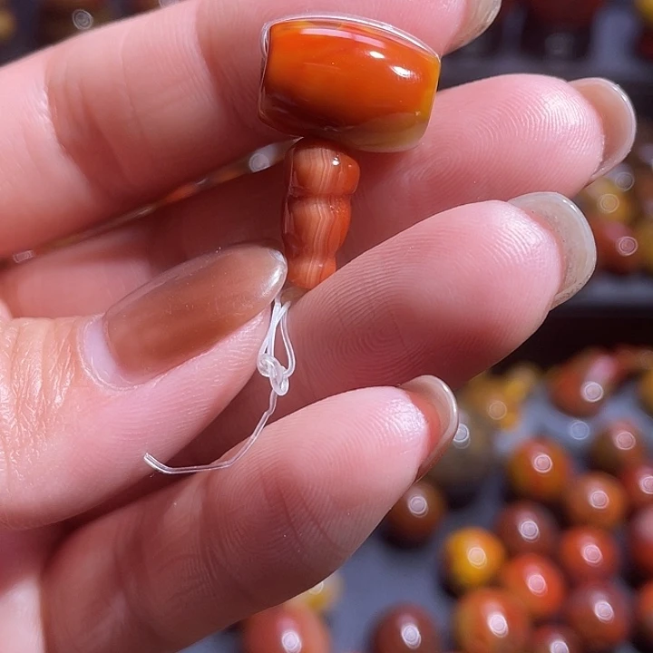 文***竹玛瑙/玉髓未镶嵌天然战国红玛瑙玉髓