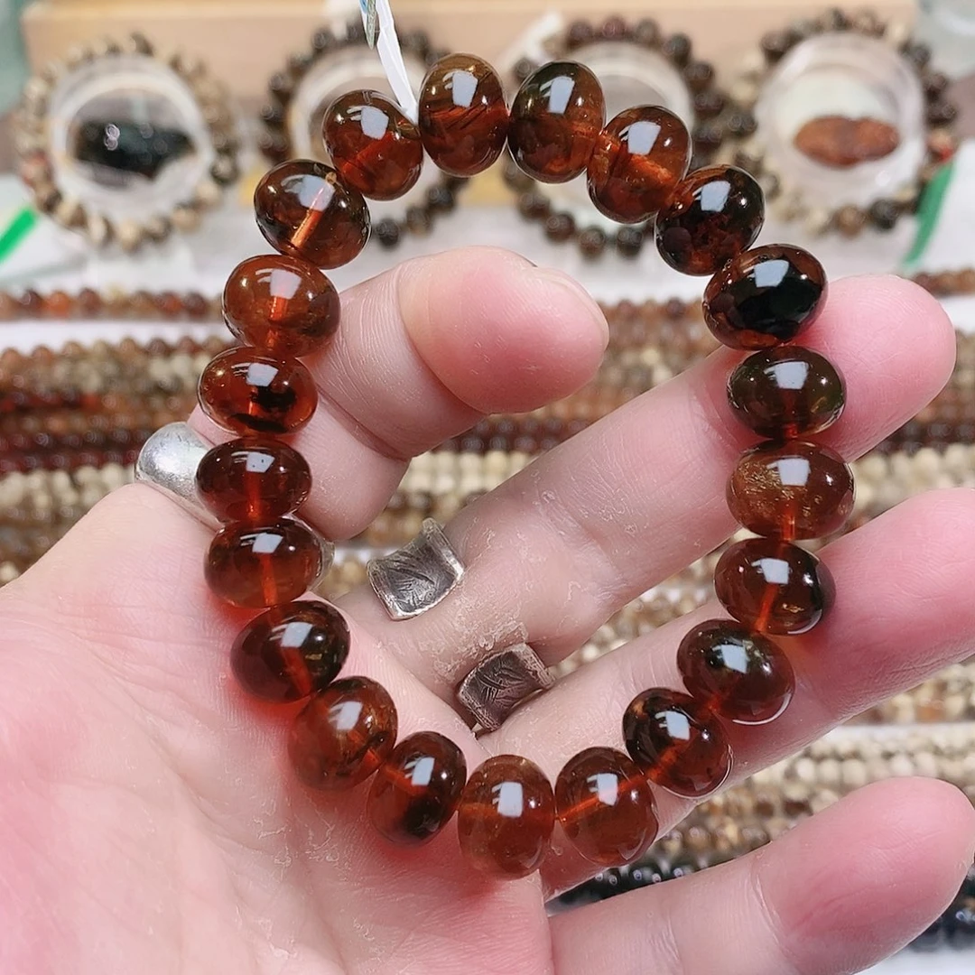 琥珀未镶嵌裸石血珀单圈12+