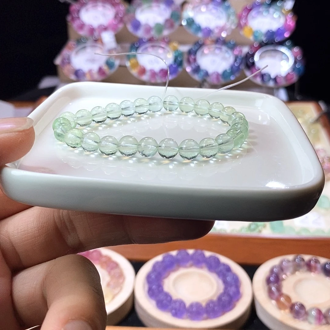 手链未镶嵌萤石薄荷绿单圈7mm