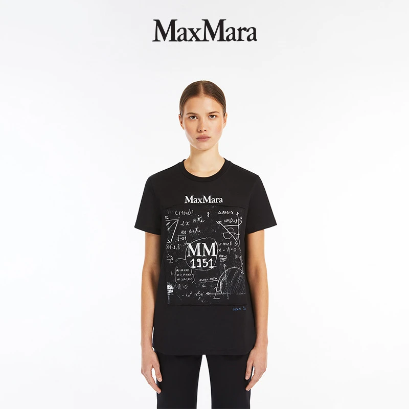 MaxMara 2025早春新品女装棉质印花T恤1941065206