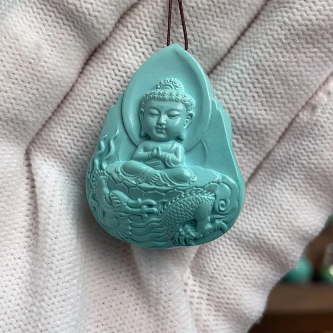 绿松石未镶嵌御龙宝宝佛