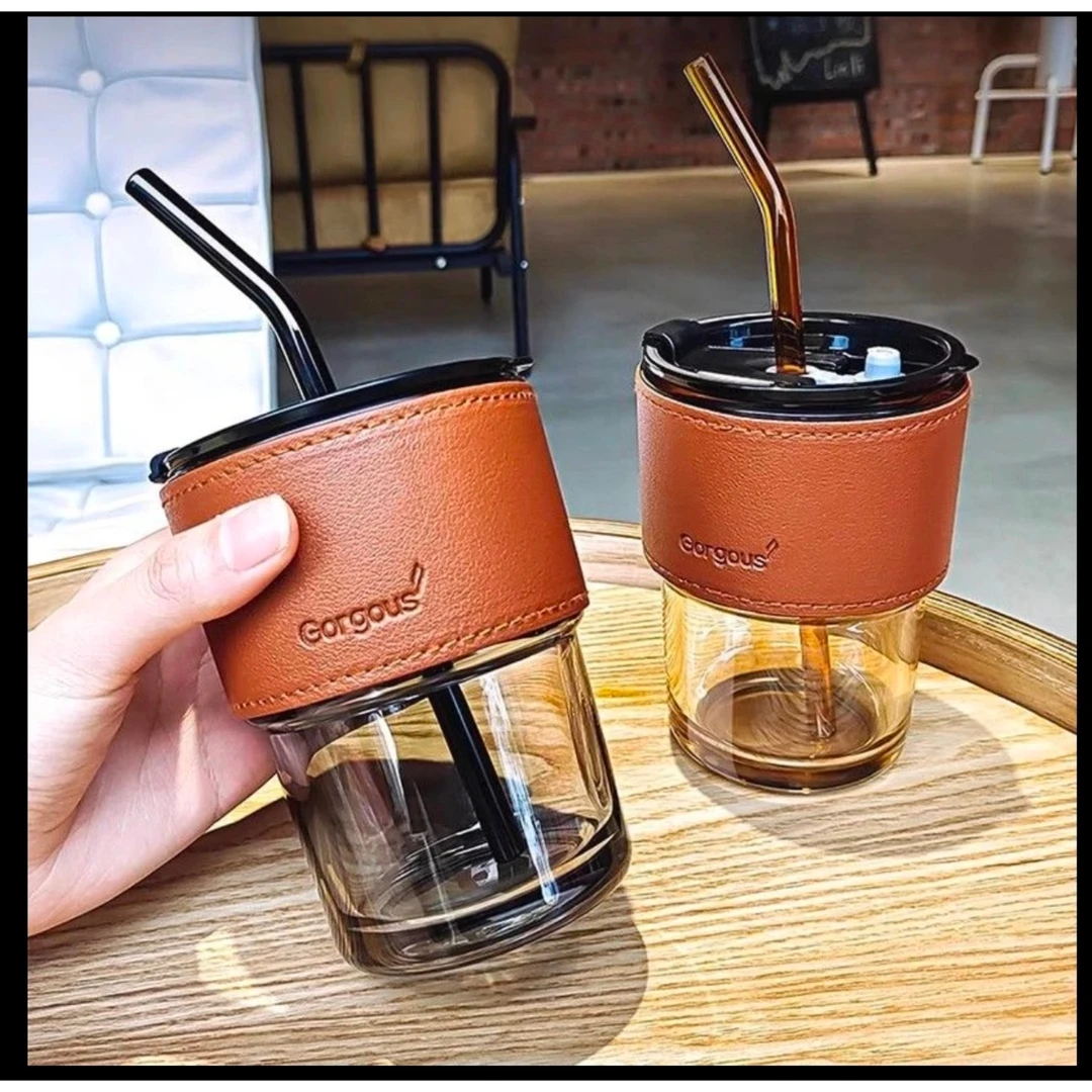 0925徐带杯套1个宫廷风带吸管吸管杯简约便携竹节水杯咖啡杯