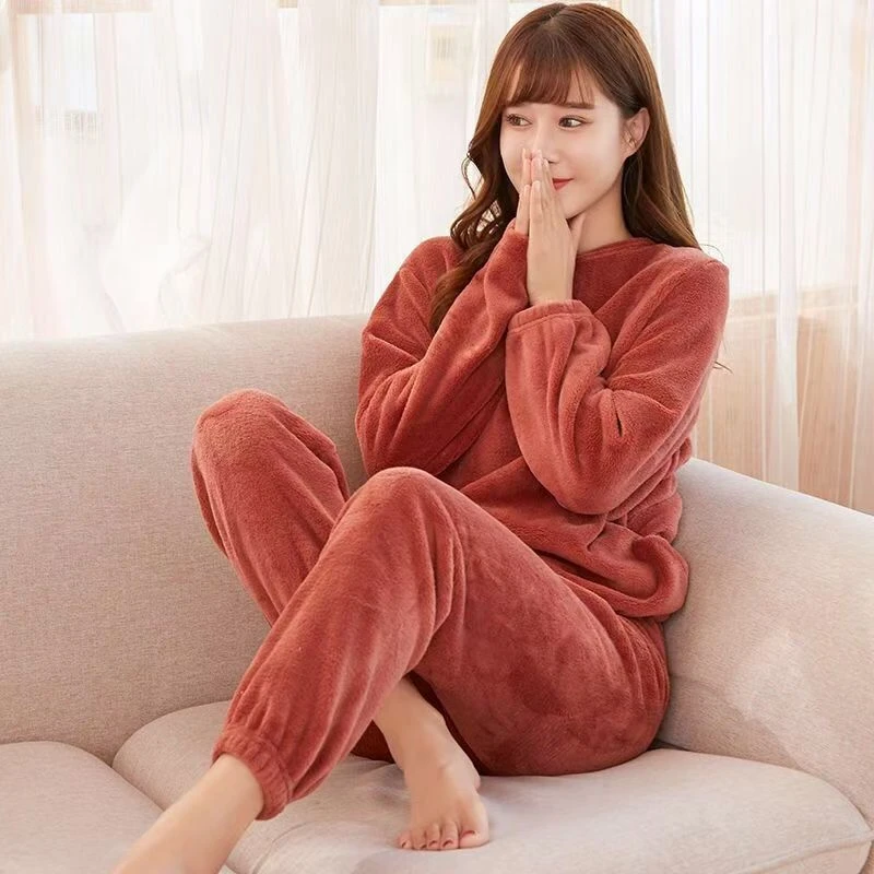 【冬季加厚款】珊瑚绒睡衣女情侣学生法兰加绒仙女暖暖裤家居服套装