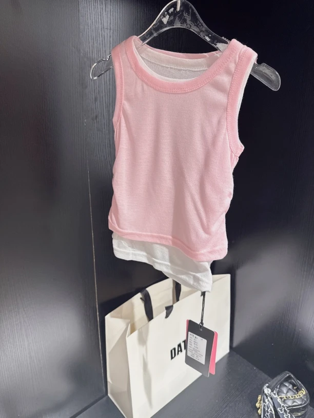 花花家03女童夏季假两件背心