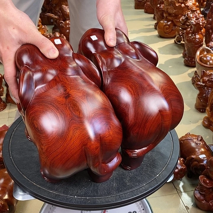 大果紫檀（缅甸花梨）缅甸花梨木大象30 一对