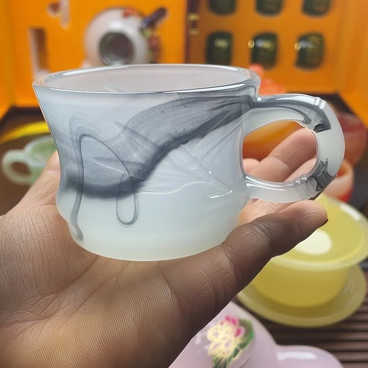 手工艺品琉璃玉瓷琉璃竹节杯