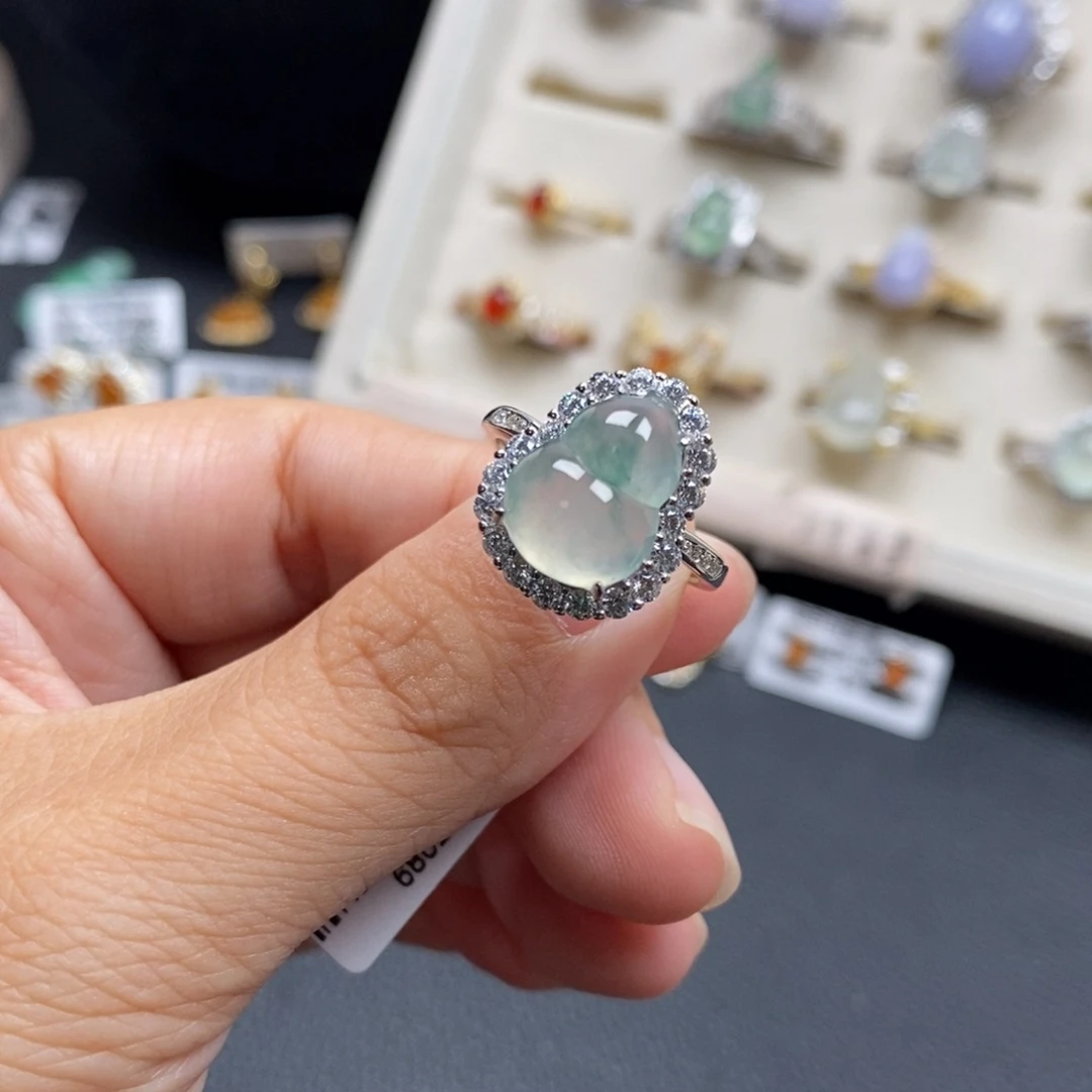 许***容翡翠银S925镶嵌戒指