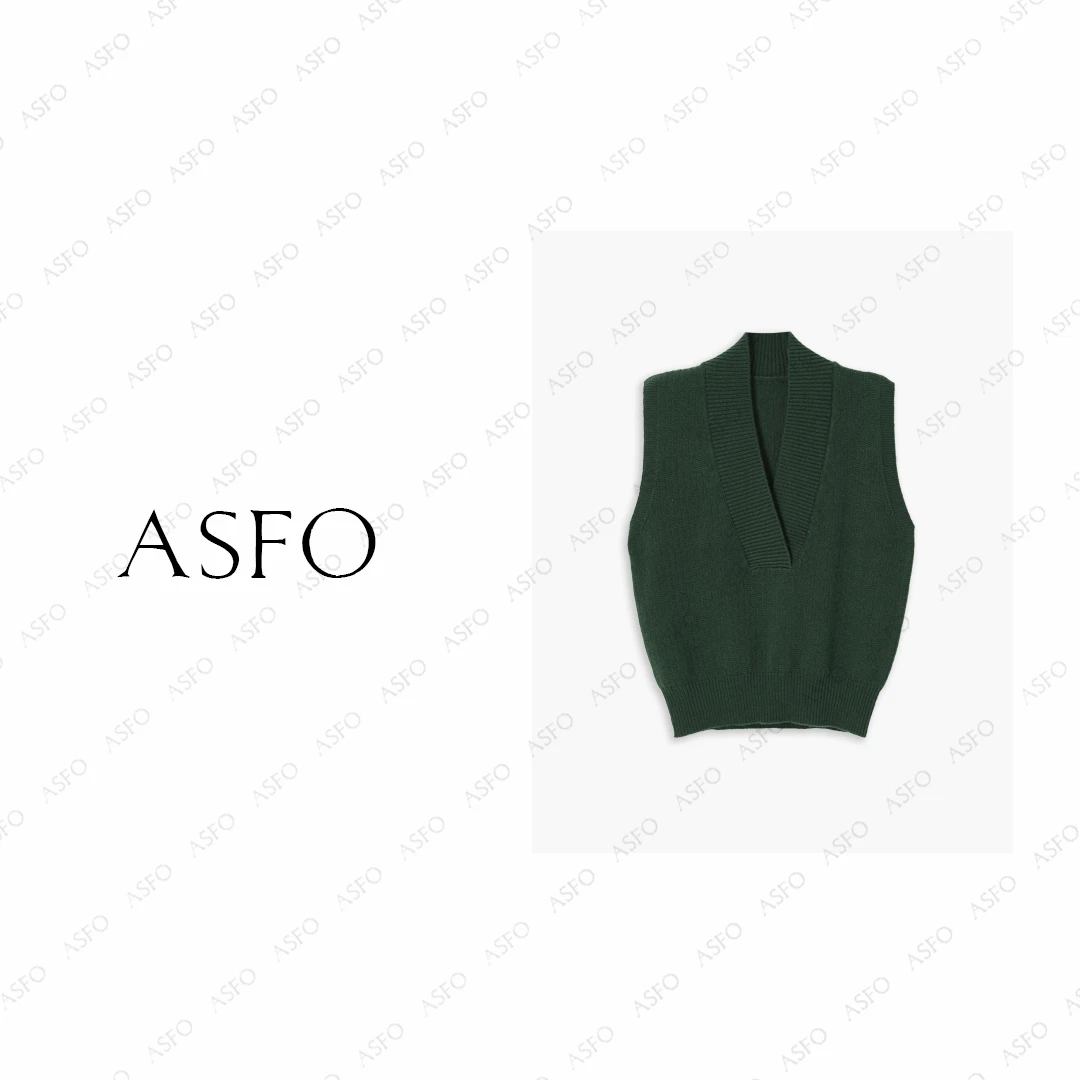 【AS加分项】25新及简叠穿深V绵软舒适茧型百搭针织马甲AS25QM00487