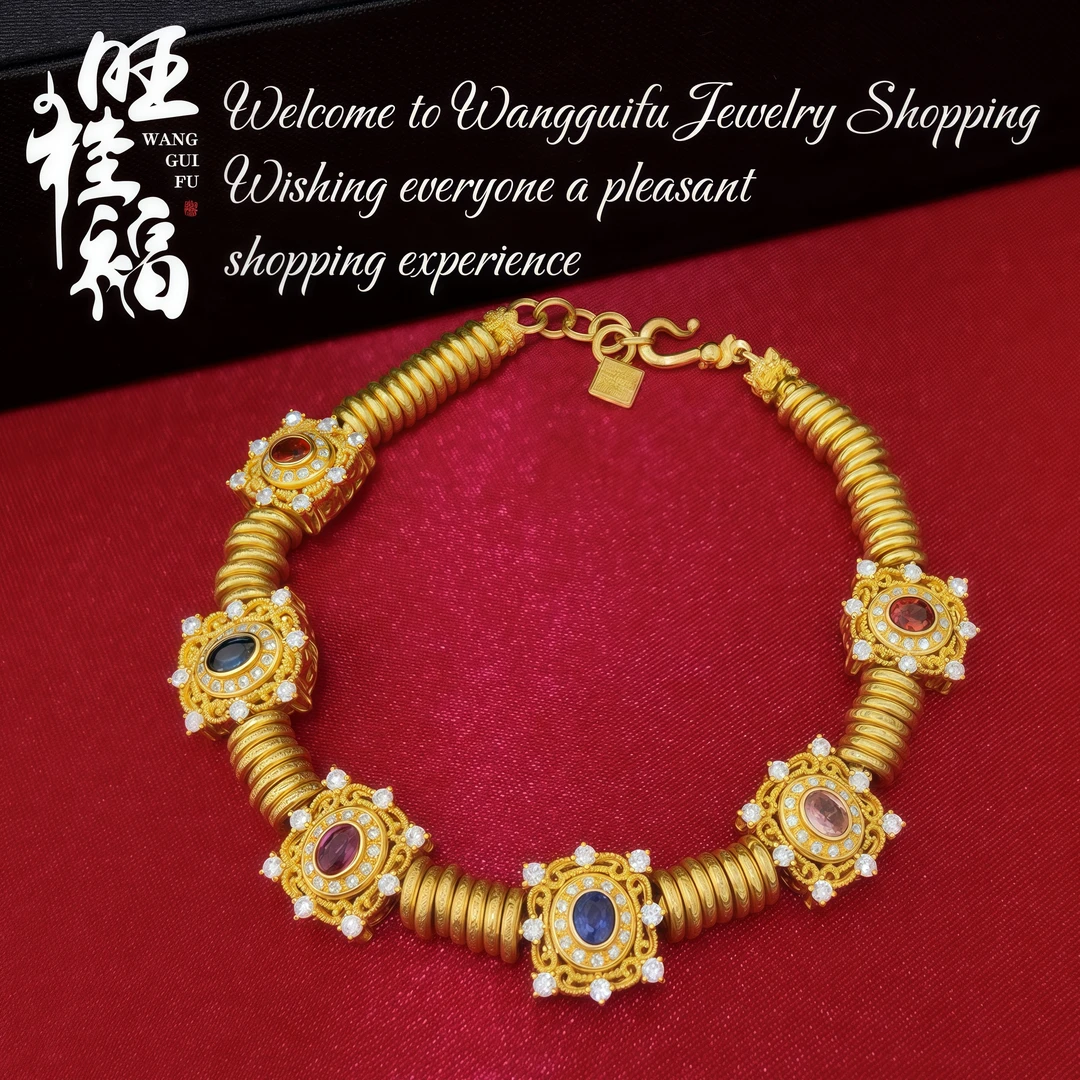 旺桂福传承珠宝足金999手工多宝荣华富贵盘缠手链 42.13克