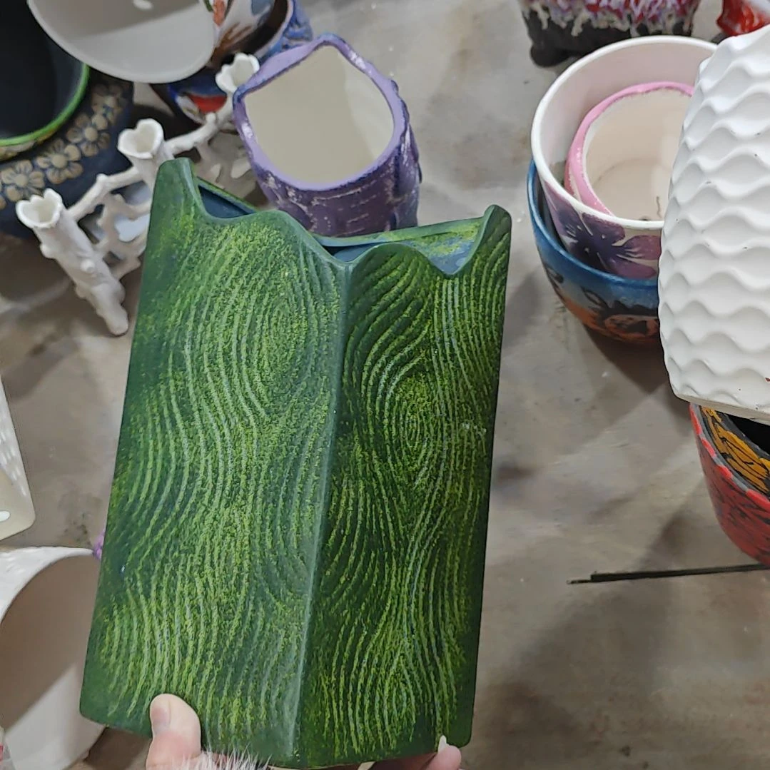 陶吸水透气的白陶花盆凑满12发货