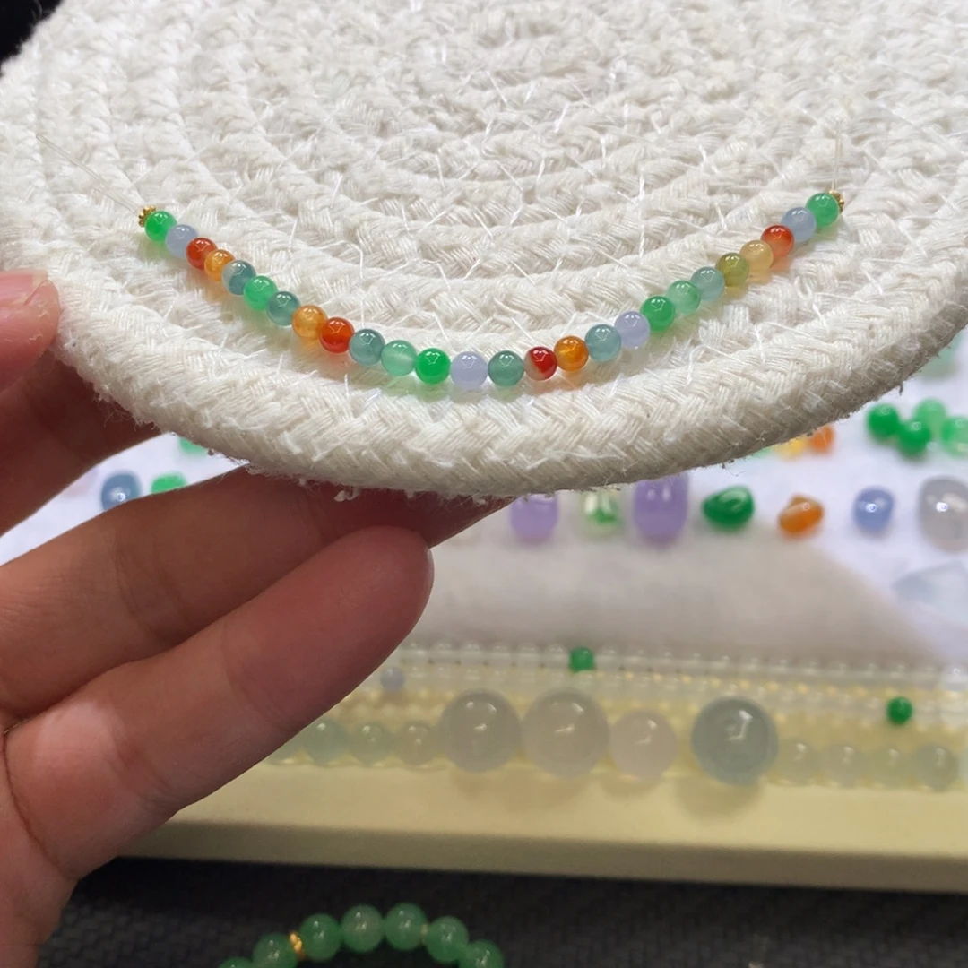 定制翡翠未镶嵌七色彩虹