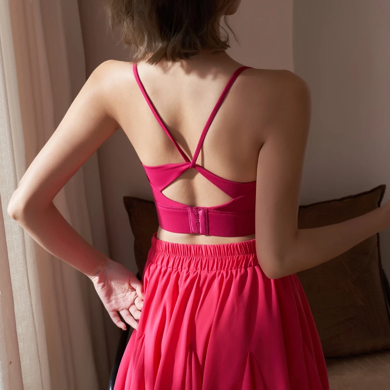 seven polyphylla细带美背普拉提背心一体式高度聚拢防震运动内衣