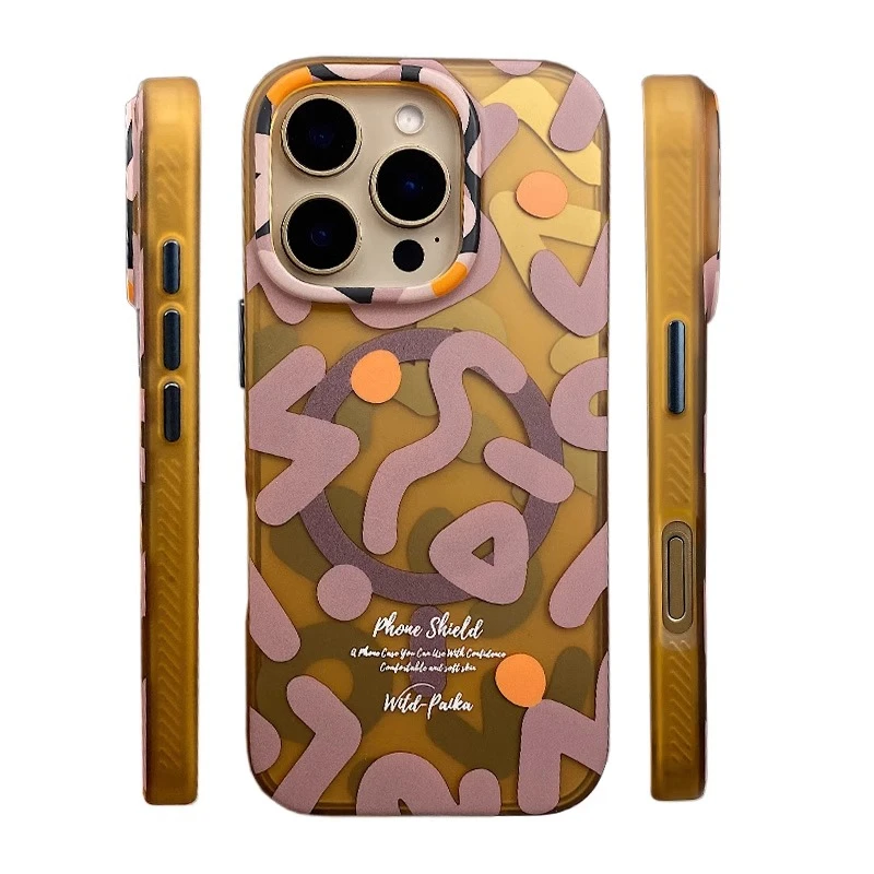 原创高级感涂鸦适用苹果16promax手机壳个性iPhone15磁吸16小众