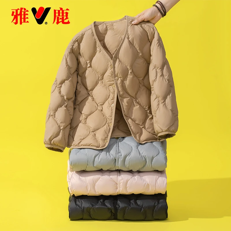 雅鹿儿童轻薄羽绒服内胆短款男童女童中大童宝宝小童学生校服内穿