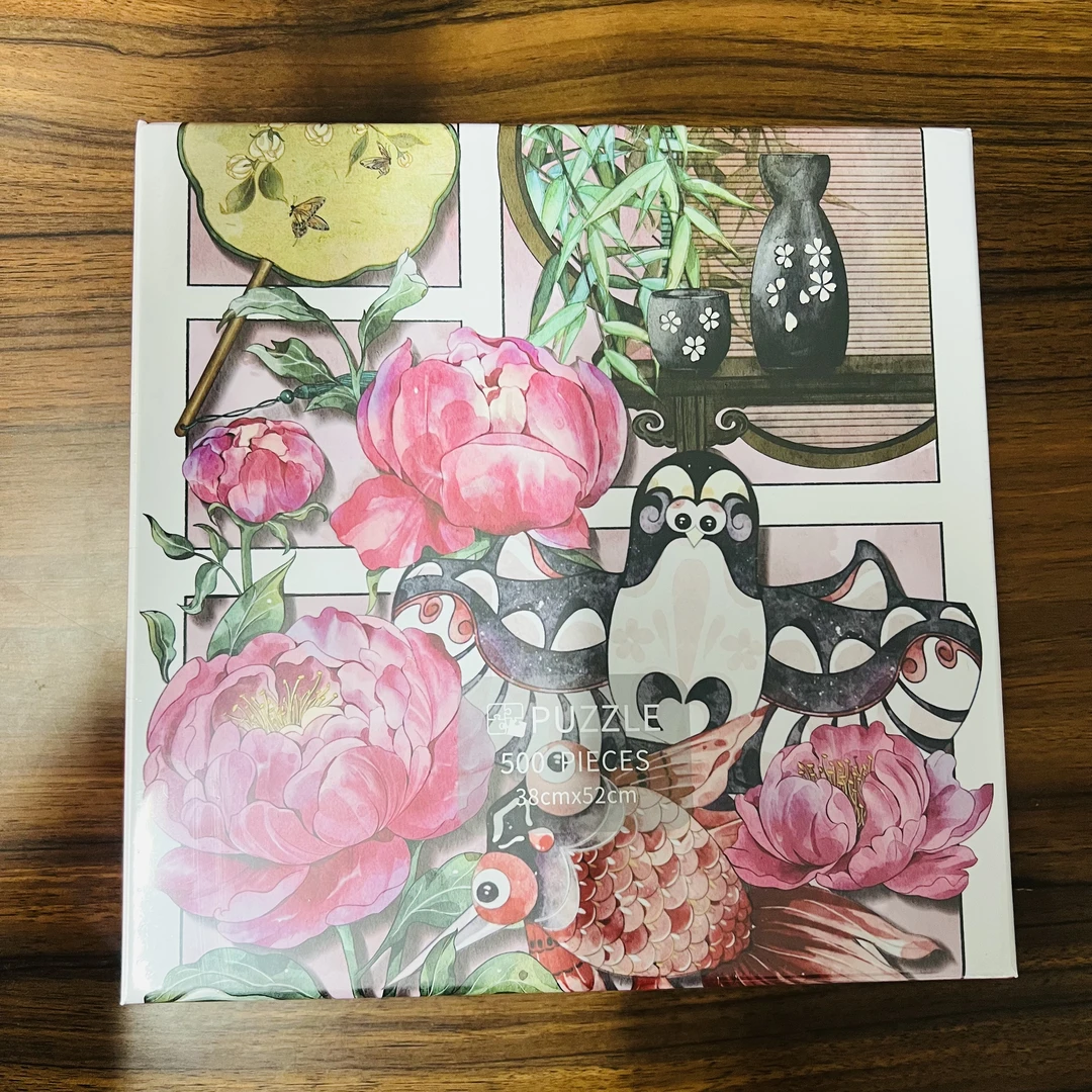 500片分镜丝绒款风景图38*52尺寸四季丝绒拼图风景礼品送胶水