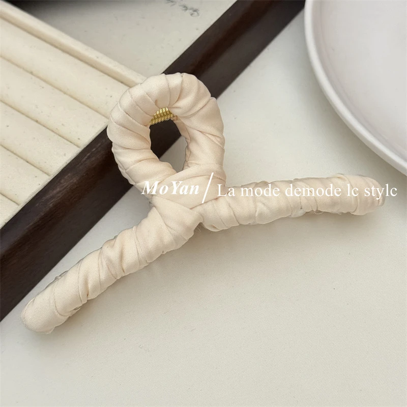 韩式复古布艺缠绕发夹秋冬百搭网红气质头饰简约大抓夹发卡