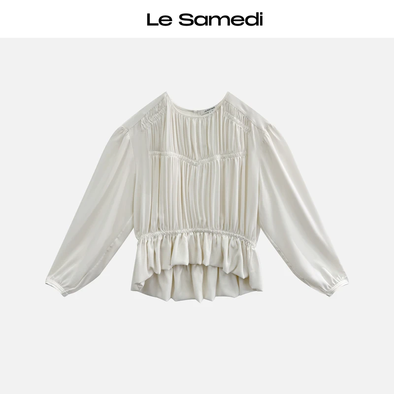Le Samedi【香草布蕾】法式古典 镂空蕾丝 千层结构复古宫廷风衬衫