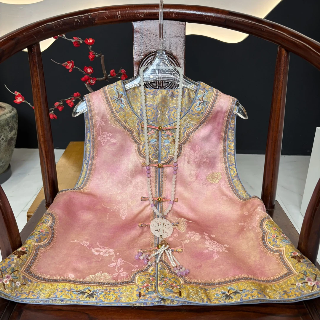 【粉黛花影】非遗宋锦两穿马甲减龄贵气百搭气质女装