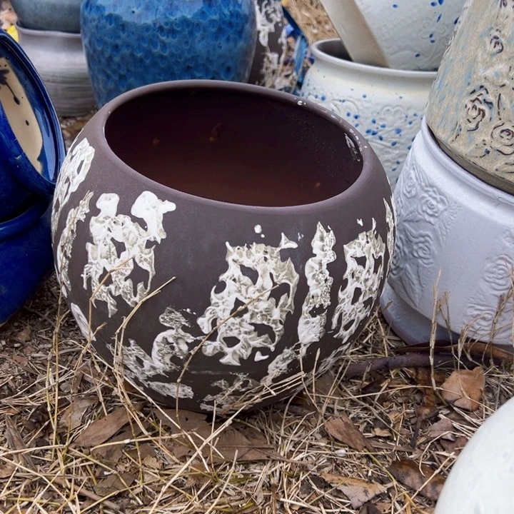 紫砂花盆高度25口20