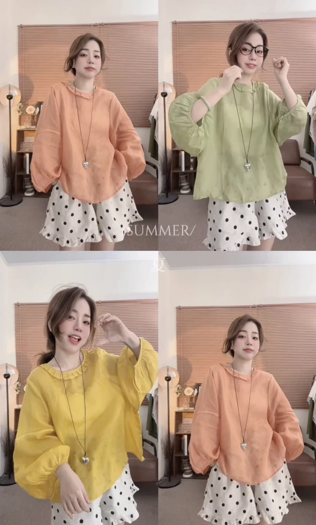 【伊甸园之梦】韩系夏季气质泡泡袖衬衫